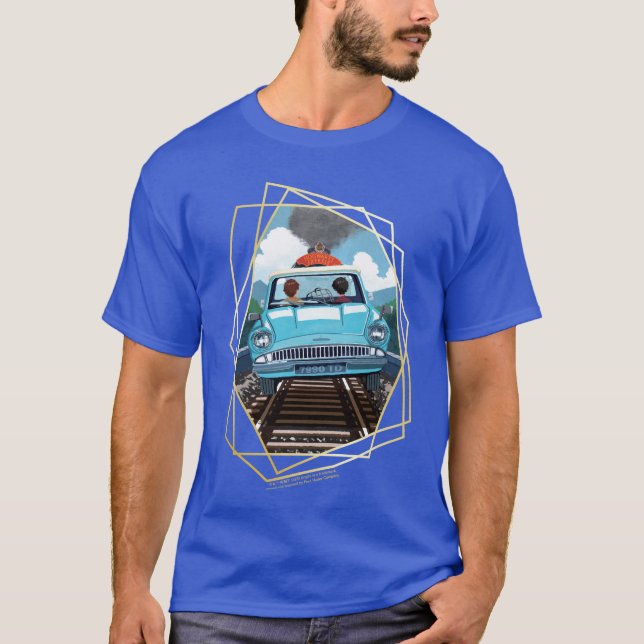 Ron & HARRY POTTER™ in Flying Car to HOGWARTS™ T-Shirt (Vorderseite)