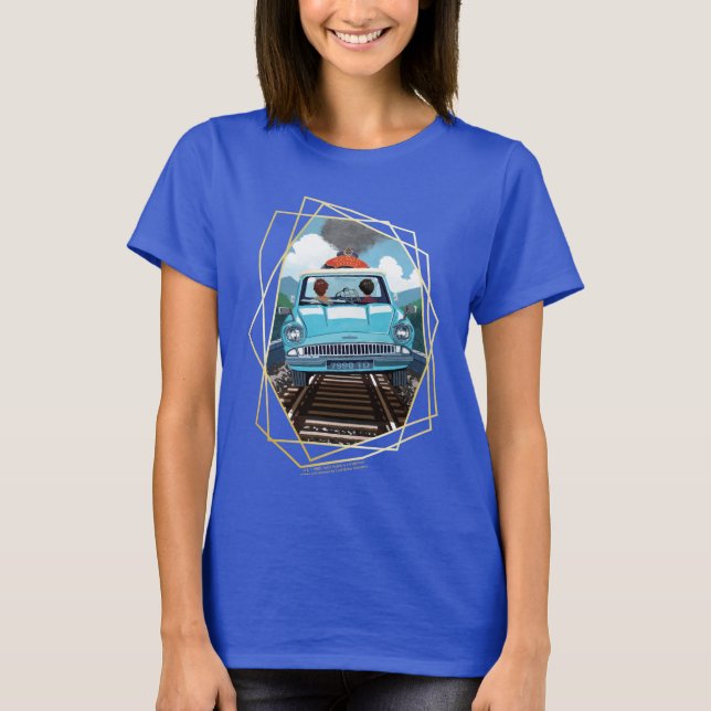 Ron & HARRY POTTER™ in Flying Car to HOGWARTS™ T-Shirt (Vorderseite)