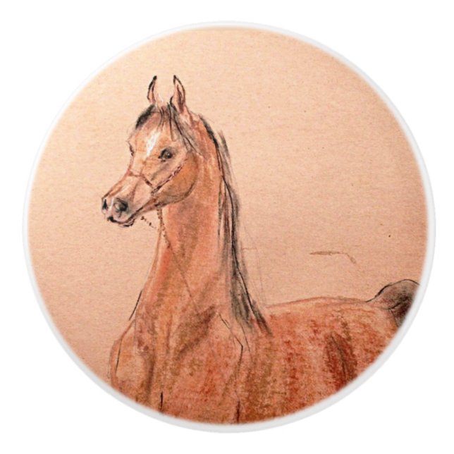 Ron Hevener Arabian-Hallion Keramikknauf (Vorderseite)