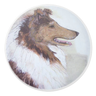 Ron Hevener Collie Dog Keramikknauf