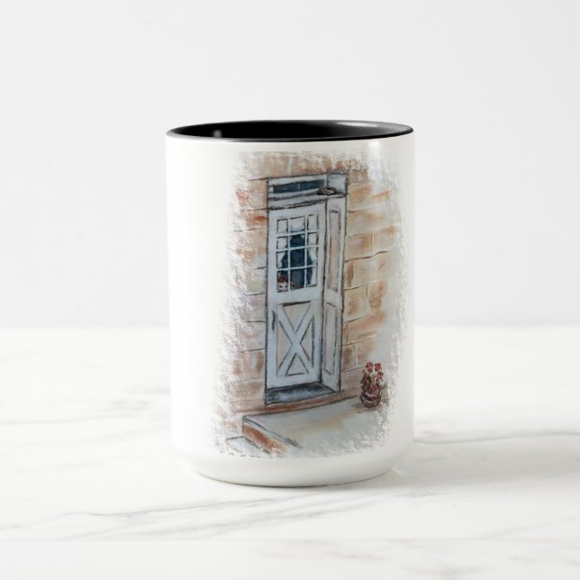 Ron Hevener "Die geschlossene Tür" Tasse (Zentrum)