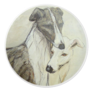 Ron Hevener Greyhound Hunde Keramikknauf