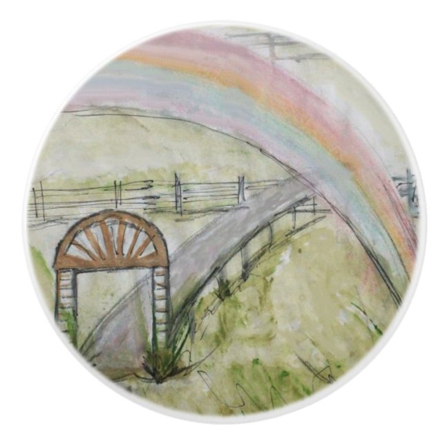 Ron Hevener über dem Regenbogen Keramikknauf (Vorderseite)