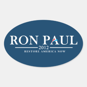 Ron Paul 2012 - Amerika jetzt wiederherstellen Ovaler Aufkleber