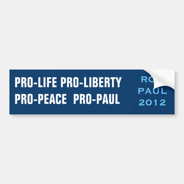 Ron Paul 2012 Autoaufkleber (Vorne)