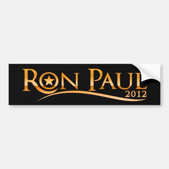 Ron Paul 2012 (golden) Autoaufkleber (Vorne)