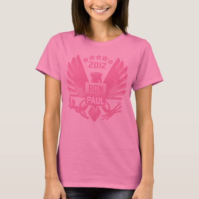 Ron Paul 2012 rosa Eagle T-Shirt (Vorderseite)