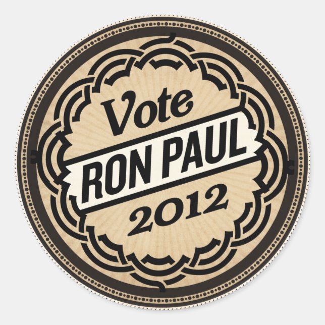 Ron Paul 2012 Sticker-Set Runder Aufkleber (Vorderseite)