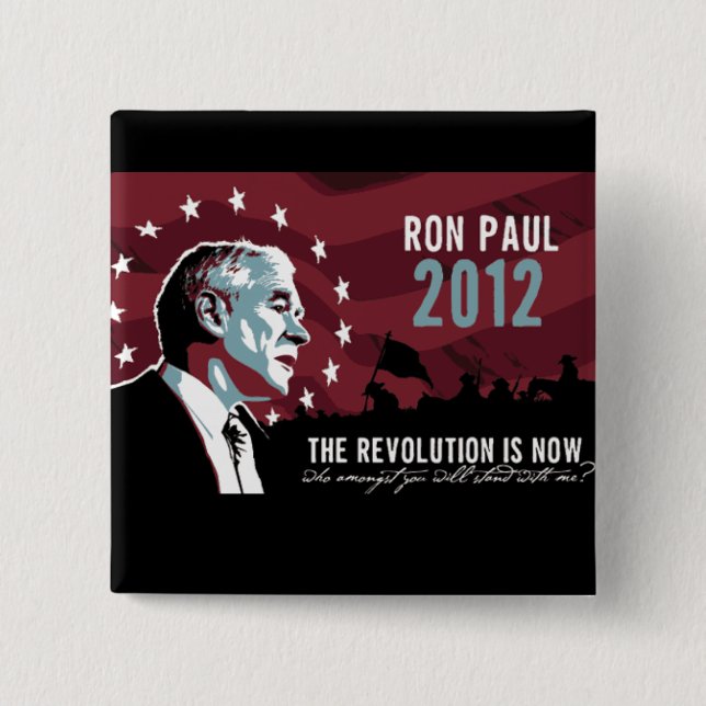 Ron Paul die Revolution ist jetzt Knopf Button (Vorderseite)