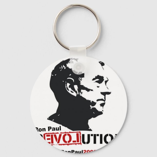 Ron Paul face Stencil - Revolution Schlüsselanhänger (Vorderseite)