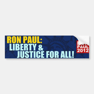 Ron Paul: Freiheit u. Gerechtigkeit für alle Autoaufkleber