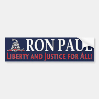 Ron Paul: Freiheit und Gerechtigkeit für alle! Autoaufkleber