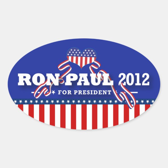 Ron Paul für den Präsidenten 2012 Ovaler Aufkleber (Vorderseite)
