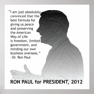 Ron Paul für den Präsidenten der USA Poster