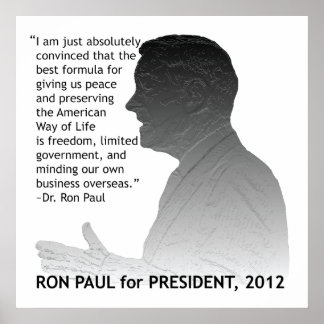 Ron Paul für den Präsidenten der USA Poster