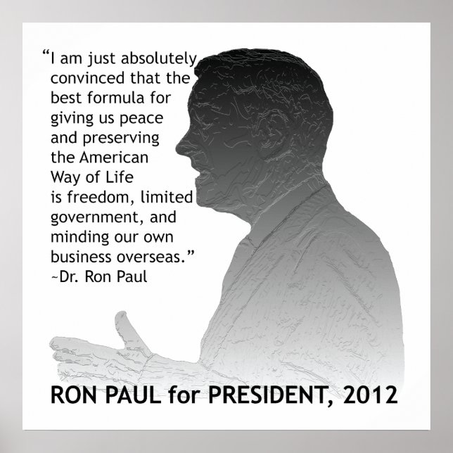 Ron Paul für den Präsidenten der USA Poster (Vorne)