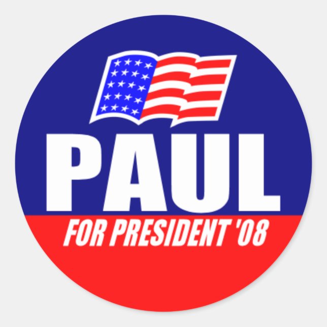 Ron Paul für Präsident 08 Stickers (Vorderseite)