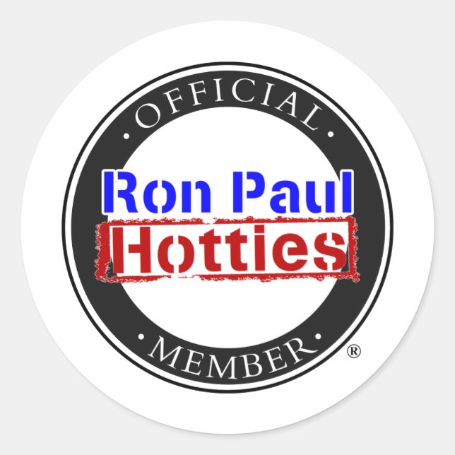 Ron Paul Hotties Gear Runder Aufkleber (Vorderseite)