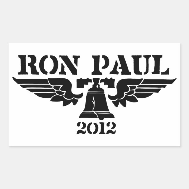 Ron Paul Liberty Black Rechteckiger Aufkleber (Vorderseite)