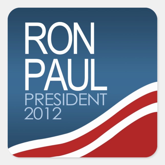 Ron Paul President 2012 Quadratischer Aufkleber (Vorderseite)