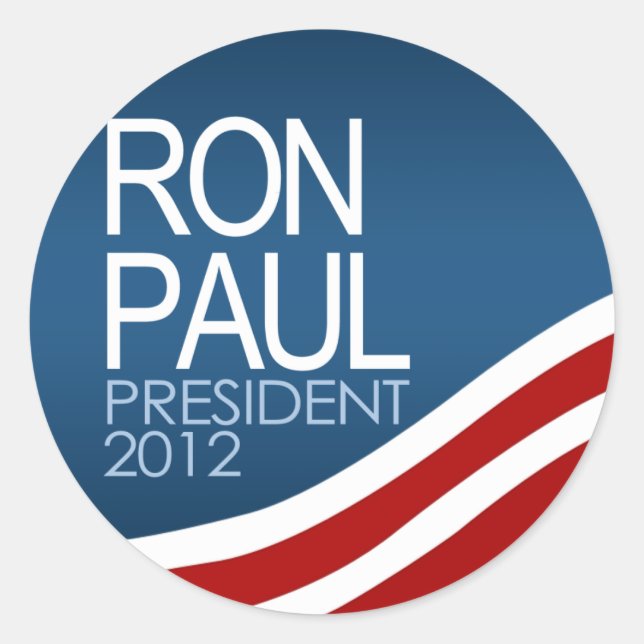 Ron Paul President 2012 Runder Aufkleber (Vorderseite)