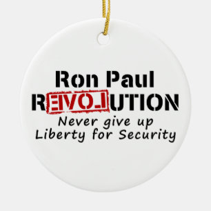 Ron Paul-Revolution geben nie Freiheit auf Keramik Ornament
