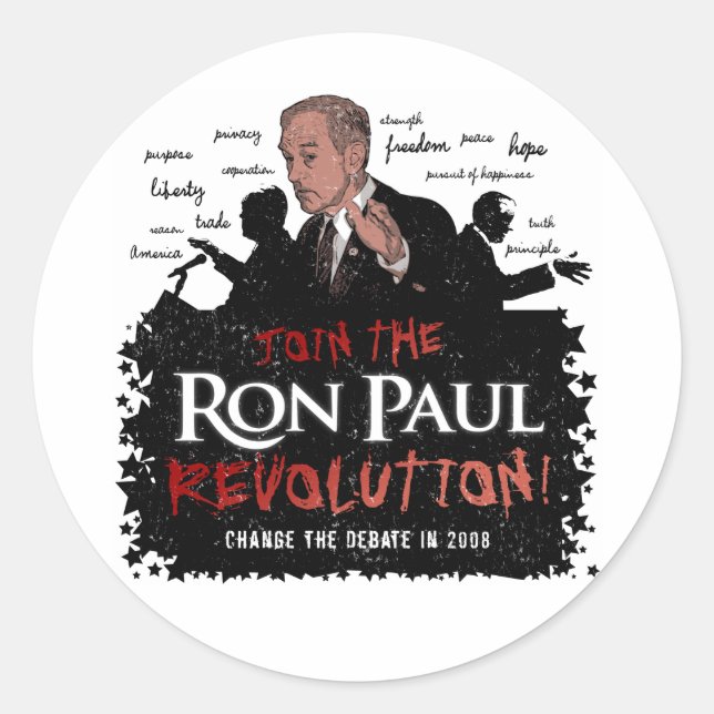 Ron Paul Revolution Große Sticker (Vorderseite)