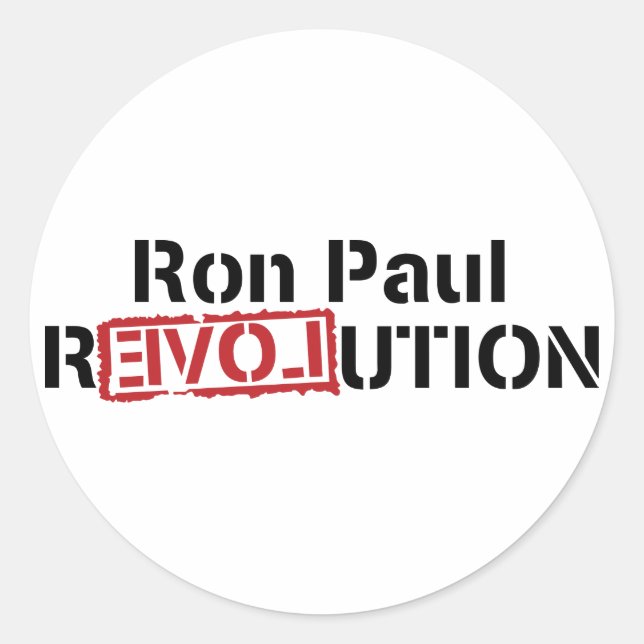 Ron Paul Revolution Round Sticker (Vorderseite)