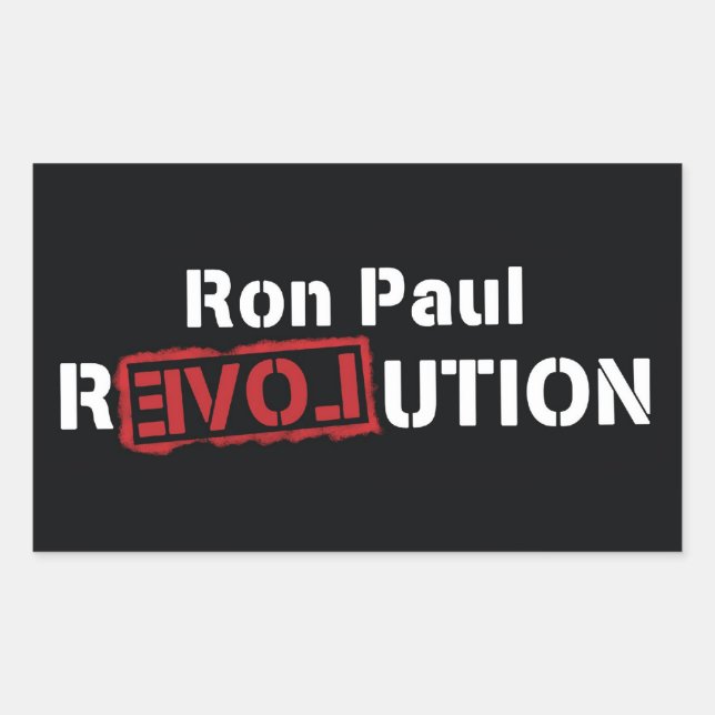Ron Paul Revolution Sticker Grosser Platz -4 Stück (Vorderseite)
