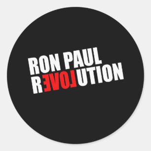 RON PAUL-REVOLUTION (weiß) Runder Aufkleber
