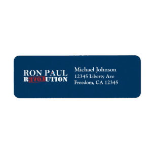Ron Paul Revolutions-Rücksendeadressen-Aufkleber