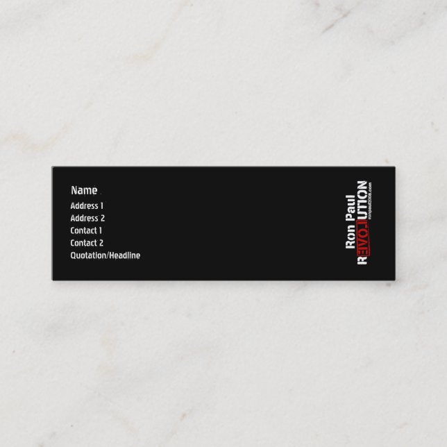 Ron Paul Revolutions-Visitenkarte Mini Visitenkarte (Vorderseite)