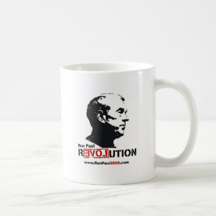 Ron Paul stellen Schablone - Revolution gegenüber Kaffeetasse