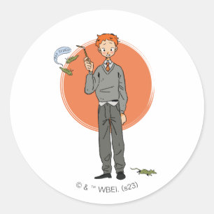 Ron Weasley Illustration "Eat Slugs" Runder Aufkleber