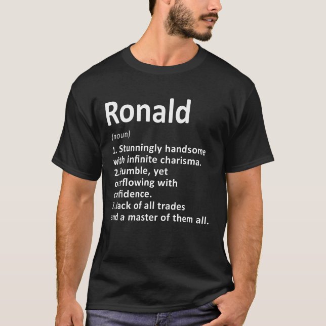 Ronald Definition Personalisiert Name Funny Birthd T-Shirt (Vorderseite)