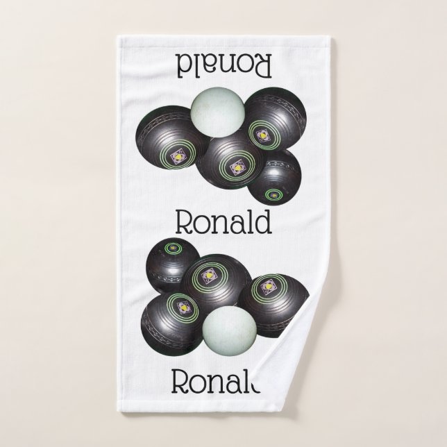 Ronald Name on Lawn Bowls Design, Handtuch (Handtuch)
