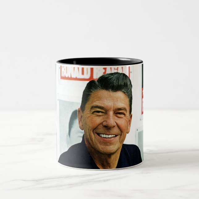 Ronald Reagan Zweifarbige Tasse (Mittel)
