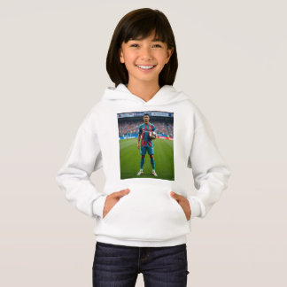 Ronaldo in a Teal and Red Striped Kit Holding a S Hoodie