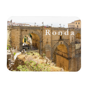 Ronda. Aussicht auf die Brücke von Puente Nuevo. Magnet