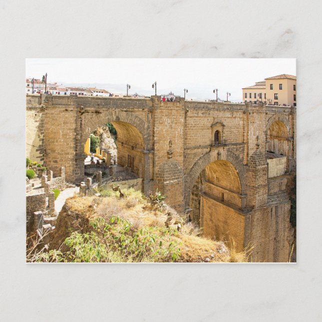 Ronda. Aussicht auf die Brücke von Puente Nuevo. Postkarte (Vorderseite)