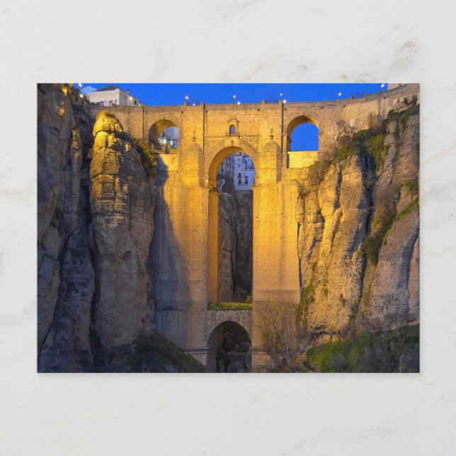 Ronda Bridge at Night Postcard Postkarte (Vorderseite)