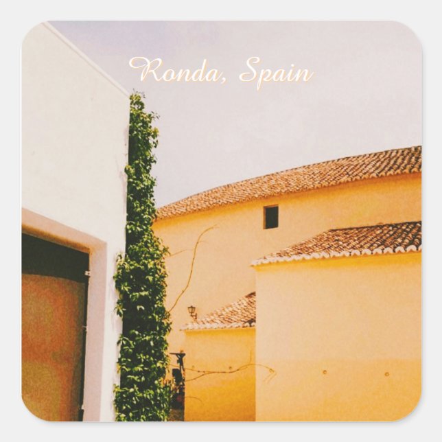 Ronda, Malaga, Spain Quadratischer Aufkleber (Vorderseite)