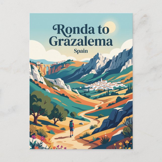 Ronda nach Grazalema Spanien Postkarte (Vorderseite)