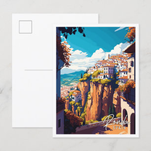 Ronda Spanien vintage Reiseillustration Postkarte