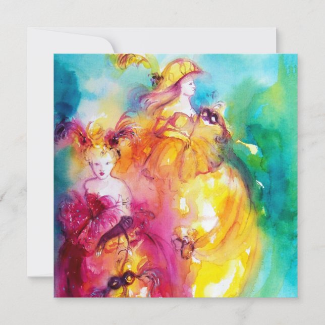 RONDO IN LAGOON, 16 . Geburtstag Masquerade Party Einladung (Vorderseite)