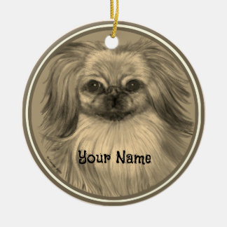 Rondo Pekingese Hundeschmuck Keramik Ornament