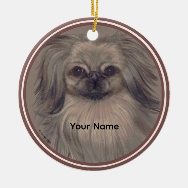 Rondo Pekingese Keramik Ornament (Vorne)