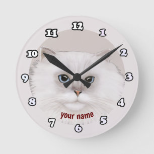 Rondo Perserkatzenuhr Runde Wanduhr