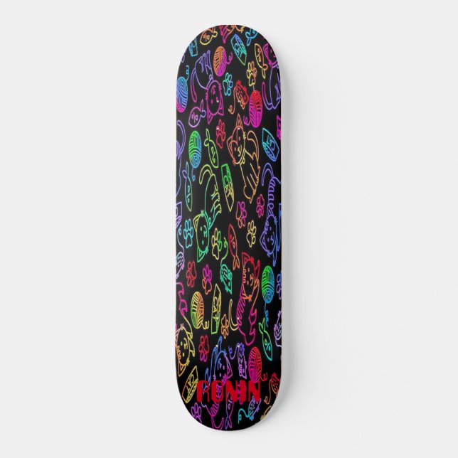 RONIN APEX NEON CATS BOLD Skateboard Deck (Vorderseite)