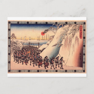 Ronin betritt den Sengakuji-Tempel, um ihren Homma Postkarte